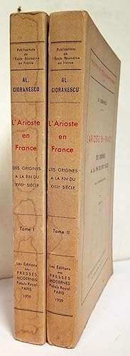 L'Arioste en France des origines à la fin du XVIIIe siècle. Avec 16 illustrations hors texte.