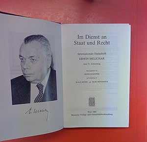 Seller image for Im Dienst an Staat und Recht. Internationale Festschrift Erwin Melichar zum 70. Geburtstag for sale by biblion2