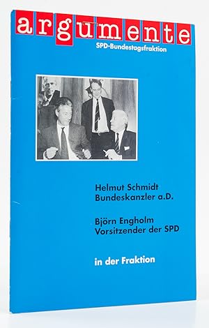 Bild des Verkufers fr Helmut Schmidt Bundeskanzler a[uer] D[ienst], Bjrn Engholm Vorsitzender der Sozialdemokratischen Partei Deutschlands vor der SPD-Fraktion am 23. Juni 1992. - zum Verkauf von Antiquariat Tautenhahn