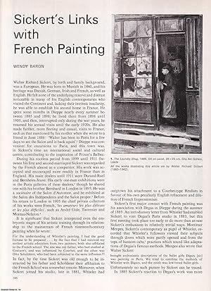 Immagine del venditore per Sickert's Links with French Painting. An original article from Apollo, International Magazine of the Arts, 1970. venduto da Cosmo Books