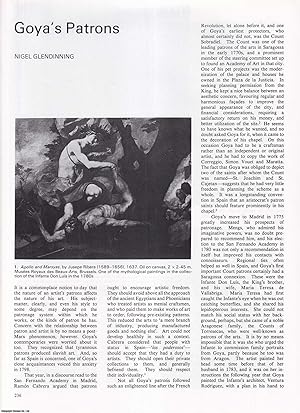 Imagen del vendedor de Goya's Patrons. Together with Goya and the Hugo Family in Madrid, 1811-12. and Goya's The Taking of Christ. Three original articles from Apollo, International Magazine of the Arts, 1981. a la venta por Cosmo Books