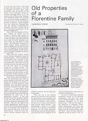 Imagen del vendedor de Old Properties of the Ginori, one of the Old Patrician Families of Florence. An original article from Apollo, International Magazine of the Arts, 1977. a la venta por Cosmo Books