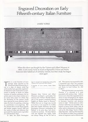 Seller image for Engraved Decoration on Early Fifteenth-Century Italian Furniture. An original article from Apollo, International Magazine of the Arts, 1989. for sale by Cosmo Books