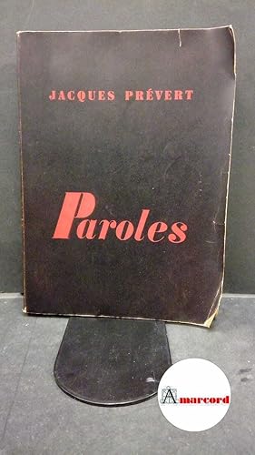 Imagen del vendedor de Prvert, Jacques. Paroles Paris Le point du jour-Gallimard, 1949 a la venta por Amarcord libri