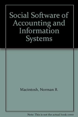 Seller image for Social Software of Accounting and Information Systems for sale by -OnTimeBooks-