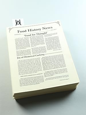Immagine del venditore per Food History News. [Bd. I, Nr. 1 (Summer 1989) - Bd. XVIV, Nr. 2 (d. i. [Nr. 1] - Nr. 74); ohne Heft Bd. XV, Nr. 3; Konvolut von 73 Heften]. venduto da Antiquariat Uhlmann