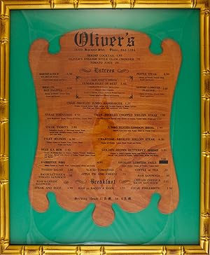 Oliver's Miami Beach Menu Board