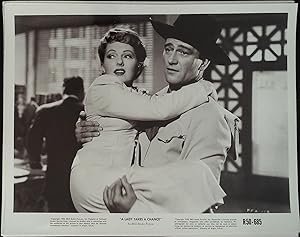 Seller image for A Lady Takes a Chance 8 x 10 Still 1943 John Wayne, Jean Arthur! for sale by AcornBooksNH