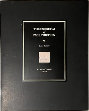 Seller image for The Exorcism of Page Thirteen [signed] for sale by Reilly Books