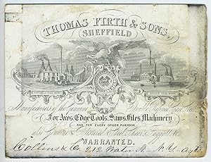 Collins & Co, New York Agents for Thomas Firth & Sons, Sheffield, trade card