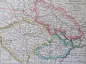 Kingdom of Bohemia Moravia Silesia Hapsburg Empire Prague 1818 Walch map