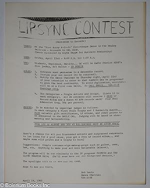 Lip-sync contest [handbill]