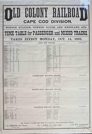 Cape Cod Division. Time Table for Passenger and Mixed Trains