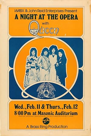 Immagine del venditore per Queen 1976 A Night at the Opera-Era Detroit, MI Concert Poster Reprint venduto da CorgiPack