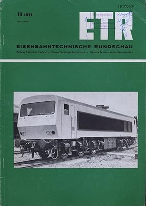 Bild des Verkufers fr ETR Eisenbahntechnische Rundschau Heft 11/1971. zum Verkauf von Versandantiquariat  Rainer Wlfel
