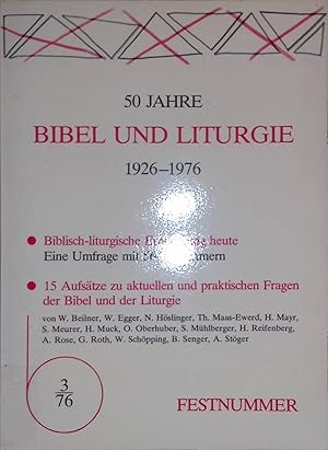Seller image for 50 Jahre Bibel und Liturgie: 1926 - 1976. for sale by books4less (Versandantiquariat Petra Gros GmbH & Co. KG)