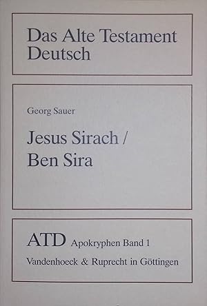 Immagine del venditore per Jesus Sirach/ Ben Sira Das Alte Testament, Apokryphen, Bd. 1., venduto da books4less (Versandantiquariat Petra Gros GmbH & Co. KG)