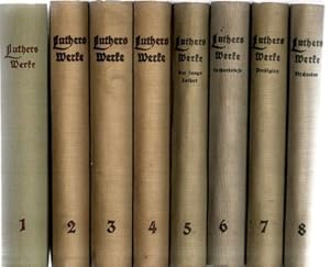 Luthers Werke in Auswahl - Bände 1-8, latein, 1: Schriften von 1517 bis 1520, 2-4 ohne Titel, 5: ...