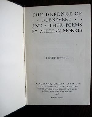 Image du vendeur pour The Defence of Guenevere and other poems. (Pocket Edition) mis en vente par James Fergusson Books & Manuscripts