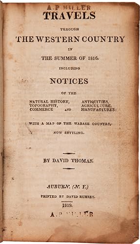 TRAVELS THROUGH THE WESTERN COUNTRY IN THE SUMMER OF 1816.