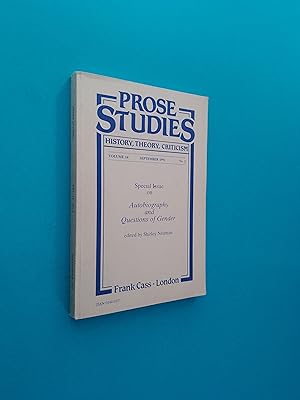 Seller image for Prose Studies Special Issue on Autobiography and Questions of Gender (History, Theory, Criticism) for sale by Books & Bobs