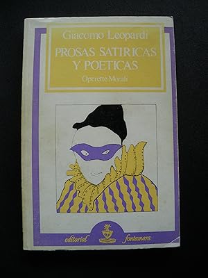 Imagen del vendedor de Prosas satricas y poticas. Operette Morali a la venta por Vrtigo Libros