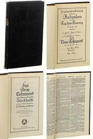 Imagen del vendedor de Das Neue Testament unseres Herrn u. Heilandes Jesu Christi nach der deutschen bersetzung D. Martin Luthers. Neu durchesehen . . Kleinokatav-Ausgabe. a la venta por Antiquariat Lehmann-Dronke