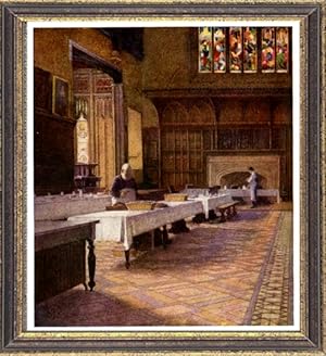 The College Dining Hall at Eton,Vintage Watercolor Print