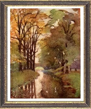 Jordan from Sheep's Bridge in the Playing Fields at Eton,Vintage Watercolor Print