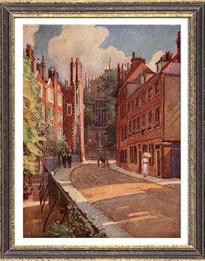 Keate's Lane in Eton, Berkshire, England,Vintage Watercolor Print