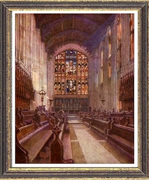Eton Upper Chapel in Eton, Berkshire, England,Vintage Watercolor Print
