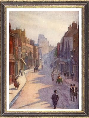 Eton Street in Eton, Berkshire, England ,Vintage Watercolor Print