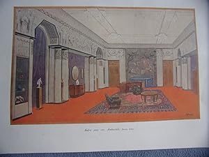 Planche couleur 1924 tiree de l' illustration SALON POUR UNE AMBASSADE RAPIN ARCHITECTE