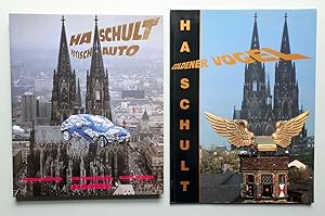 Image du vendeur pour HA Schult - Goldener Vogel - Text- und Bilddokumentation / HA Schult - Fetisch Auto - mit einer farbigen Zeichnung und Widmung von HA Schult - 2 Titel mis en vente par Verlag IL Kunst, Literatur & Antiquariat