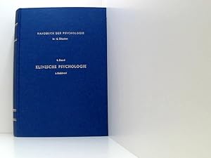 Seller image for Klinische Psychologie. Handbuch der Psychologie in 12 Bnden. 8.Band. 1.Halbband. for sale by Book Broker