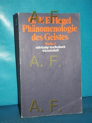 Bild des Verkufers fr Werke 3.Phnomenologie des Geistes. Suhrkamp-Taschenbuch Wissenschaft 603 zum Verkauf von Antiquarische Fundgrube e.U.