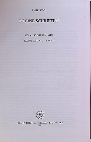Seller image for Kleine Schriften. Glasenapp-Stiftung ; Bd. 31 for sale by books4less (Versandantiquariat Petra Gros GmbH & Co. KG)