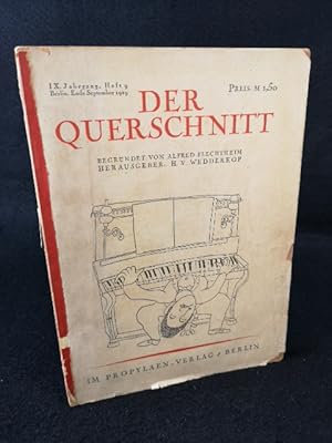 Image du vendeur pour Der Querschnitt. IX. Jahrgang. Heft 9. September 1929. mis en vente par ANTIQUARIAT Franke BRUDDENBOOKS