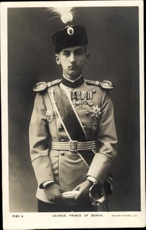 Ansichtskarte / Postkarte Prinz Georg von Serbien, Portrait in Uniform