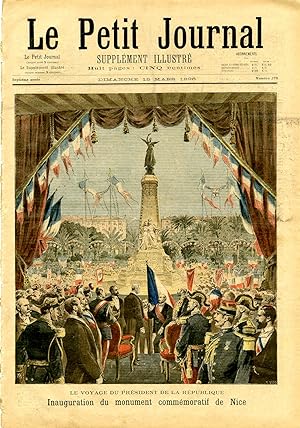 "LE PETIT JOURNAL N°278 du 15/3/1896" LE VOYAGE DU PRÉSIDENT DE LA RÉPUBLIQUE : Inauguration du m...