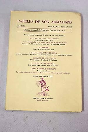 Imagen del vendedor de Papeles de Son Armadans, ao XIX, tomo LXXII, n. CCXVI (marzo, 1974).:: Breves palabras para servir de prtico a una noble empresa; La fusin de entidades en el poema A un ro le llamaban Carlos; Nuevos datos sobre el padre de Fgaro; Escrito para; Medioda; A travs de todos los espejos; El misterio de Zurbarn; Carta a Manuel Andjar; Un curioso manuscrito annimo: Breve historia del underground madrileo (circa 1967) a la venta por Alcan Libros