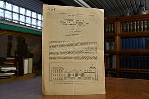 Bild des Verkufers fr University of Jena. Plans for the Institute of Physiotherapeutics. Sonderdruck aus: Methods and Problems of Medical Education. 6. Aufl. New York, The Rockefeller Foundation, 1927. zum Verkauf von Gppinger Antiquariat