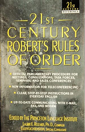 Immagine del venditore per 21st Century Robert's Rules of Order (21st Century Reference) venduto da Mad Hatter Bookstore