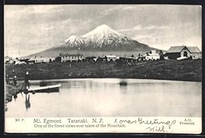 Bild des Verkufers fr Ansichtskarte Taranaki, Mt. Egmont, One of the finest views ever taken of the Mountain zum Verkauf von Bartko-Reher