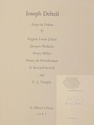 Image du vendeur pour Joseph Delteil, Essays in Tribute mis en vente par Alcuin Books, ABAA/ILAB