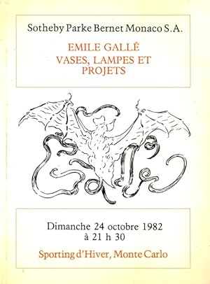 Image du vendeur pour Emile Galle: Vases, Lampes et Projets mis en vente par LEFT COAST BOOKS