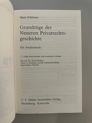 Grundzüge der neueren Privatrechtsgeschichte. Ein Studienbuch.