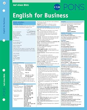 PONS English for Business auf einen Blick: kompakte Übersicht, Englisch fürs Büro (PONS Auf einen...