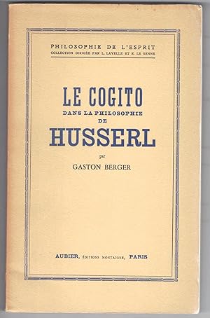 Le Cogito dans la philosophie de Husserl.