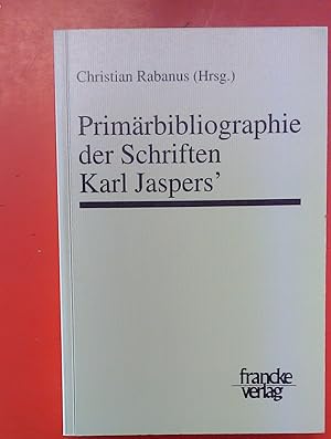 Bild des Verkufers fr Primrbibliographie der Schriften Karl Jaspers (Basler Studien zur Philosophie 11) zum Verkauf von biblion2